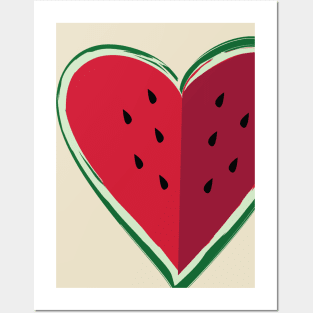 Chill Watermelon Heart by Cricky Posters and Art